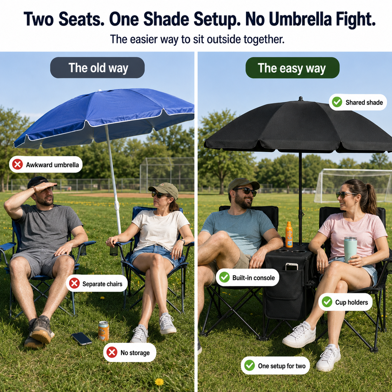 The Sunblock™ Duo — 100% UV Blocking Companion Chair